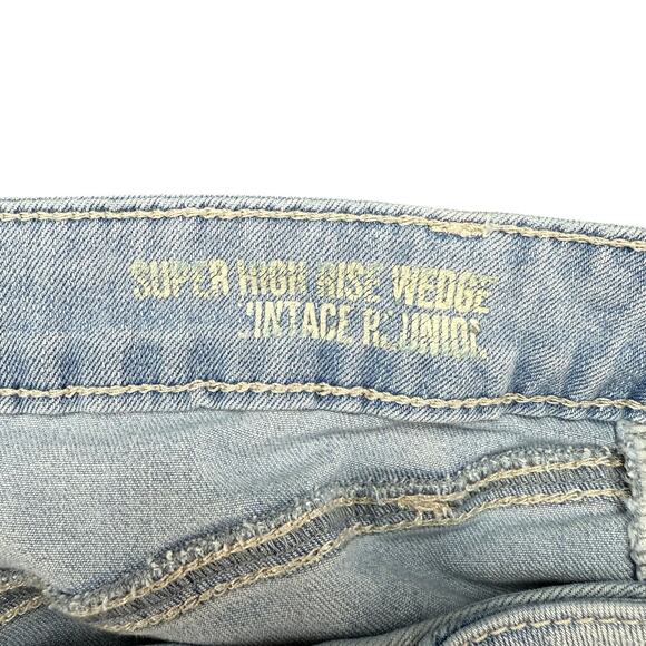 Rewash Distressed Button Fly Super High Rise Cut-Off Jeans Shorts Womens Size 5 - Picture 3 of 5